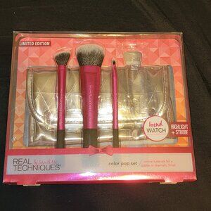 Real techniques 3 brush set Highlight Strobe LIMITED EDITION Cheek Lip Angled